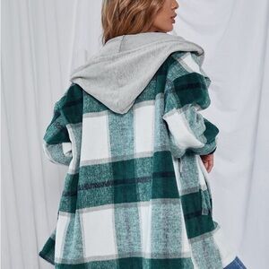 Plaid Hooded Jacket with Hood